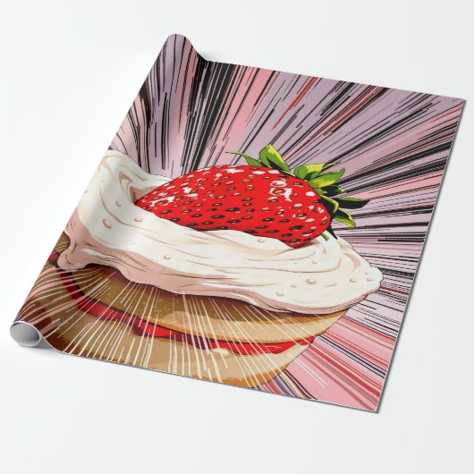 Strawberry Shortcake Nostalgia Cadeaupapier (Uitgerold)