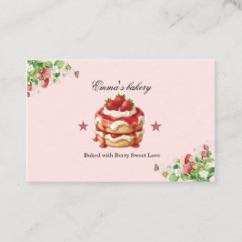 Strawberry Shortcake-thema Zakelijke kaart voor ba Visitekaartje