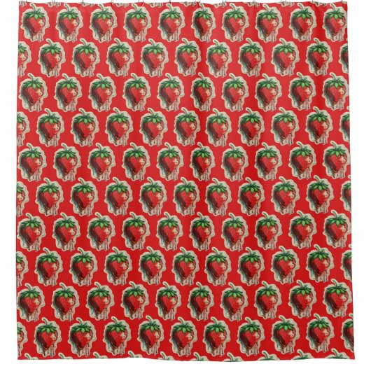 Strawberry Shower Curtain Douchegordijn (Voorkant)