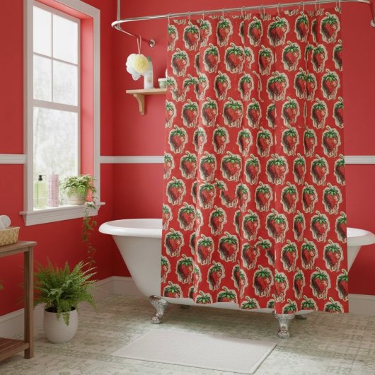 Strawberry Shower Curtain Douchegordijn