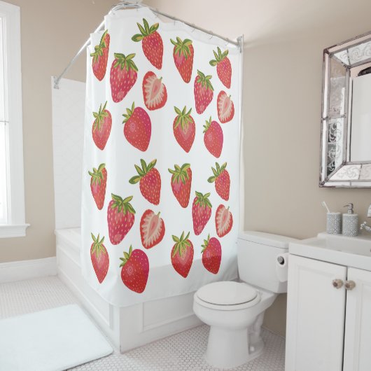 Strawberry Shower Curtain Douchegordijn (In situ)