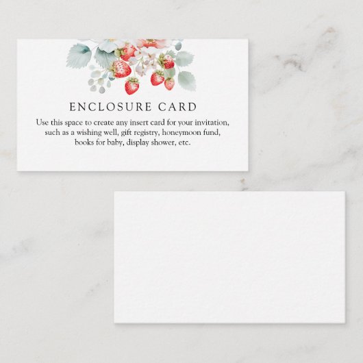 Strawberry Shower Enclosure Kaart (Voorkant / Achterkant)