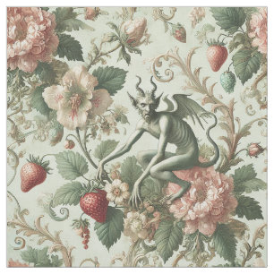 Strawberry Sins - Gothic Statement Tegel Stof