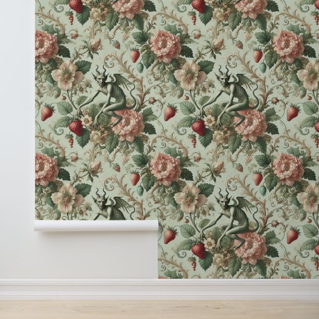 Strawberry Sins - Gotische barok Behang (Applicatie)