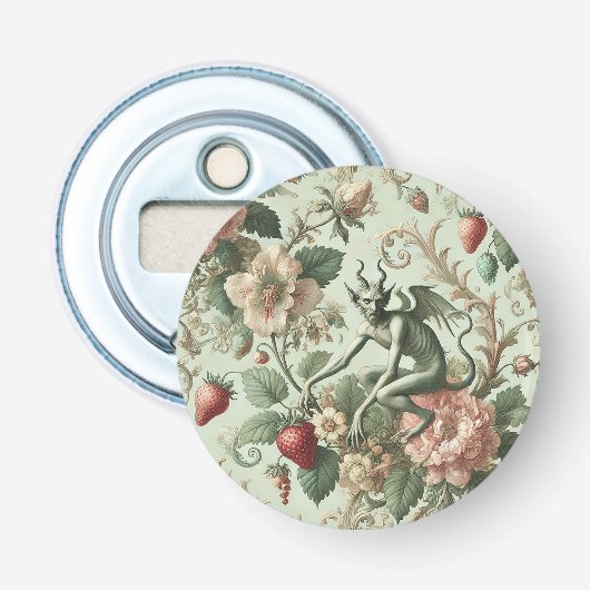 Strawberry Sins - Gotische barok Button Flesopener (Voorkant)