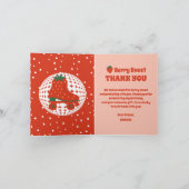 Strawberry Skates | Retro Roller Skating Verjaarda Bedankkaart (Binnen)