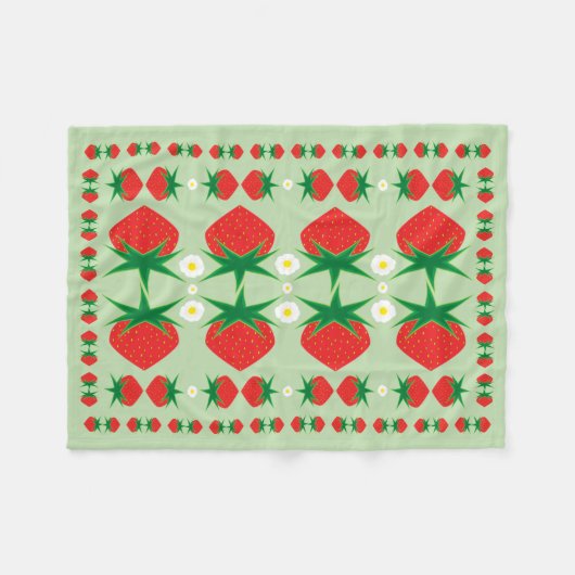 Strawberry Small Fleece Blanket (Voorkant (Horizontaal))