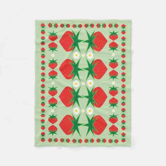 Strawberry Small Fleece Blanket Deken (Voorkant)
