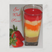 Strawberry Smoothie Sweet Fruit, kom snel goed Briefkaart (Voorkant)