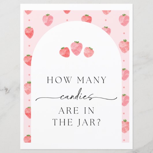 Strawberry Snoepjes Party Sign (Voorkant)