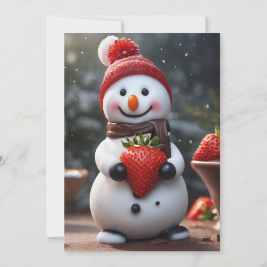 Strawberry Snowman uitnodiging (Voorkant)