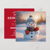 Strawberry Snowman uitnodiging (Voorkant / Achterkant)