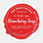 Strawberry Soap Label Handmade (Voorkant)