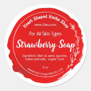  Strawberry Soap Label Handmade