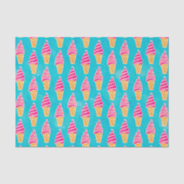 Strawberry Soft Ice Cream Cones Patroon Tissuepapier