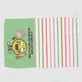 Strawberry Soft Serve Ice Cream Pickleball Grappig Golfhanddoek (Horizontaal)