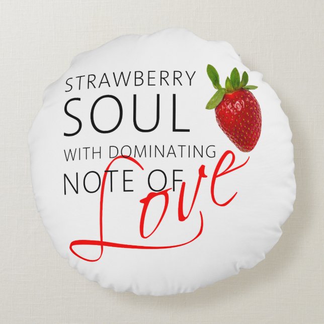 Strawberry Soul Rond Kussen (Achterkant)