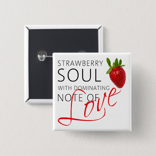 Strawberry Soul Vierkante Button 5,1 Cm (Voorkant /achterkant)