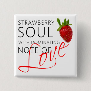 Strawberry Soul Vierkante Button 5,1 Cm