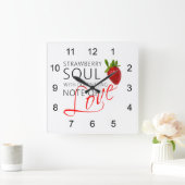 Strawberry Soul Vierkante Klok (Huis)