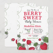 Strawberry Splash-Baby shower Kaart (Voorkant / Achterkant)