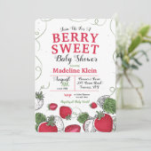 Strawberry Splash-Baby shower Kaart (Staand voorkant)