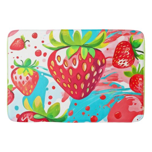 strawberry splash-patroon badmat (Voorkant)
