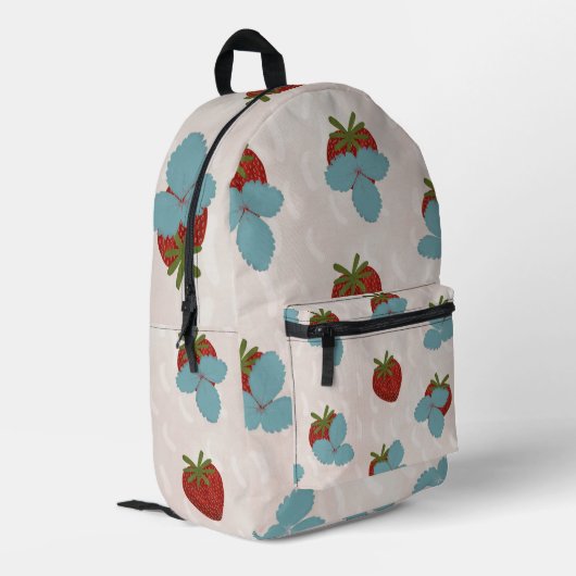 Strawberry Sprinkle Backpack  Bedrukte Rugzak (Achterkant Hoek Links)