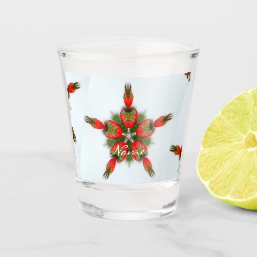 Strawberry Star Abstract Design Thunder_Cove Shot Glas (Voorkant)