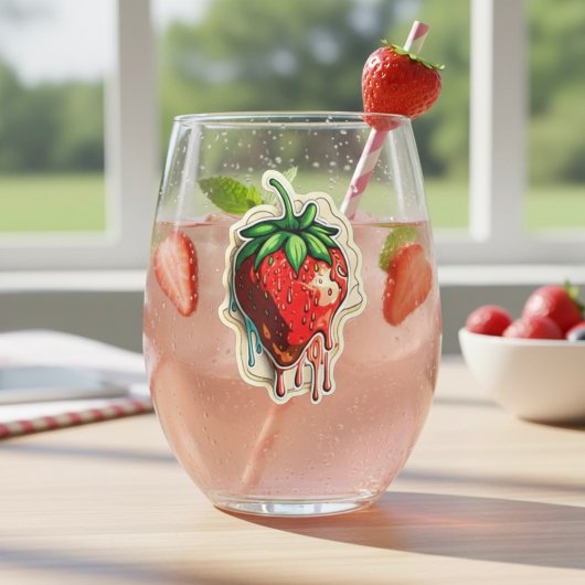 Strawberry Stemless Wine Glass Wijnglas Zonder Voet