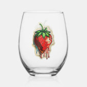 Strawberry Stemless Wine Glass Wijnglas Zonder Voet (Voorkant)