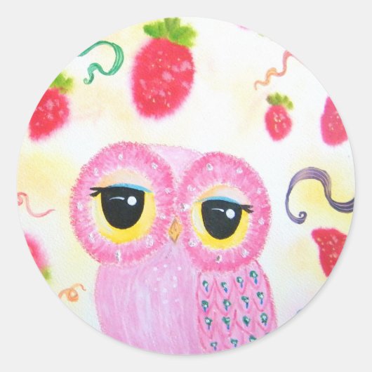 Strawberry Strawberry Ronde Sticker (Voorkant)