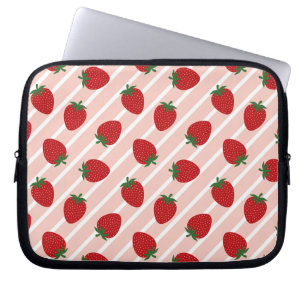 Strawberry Stripe Delight Laptop Sleeve