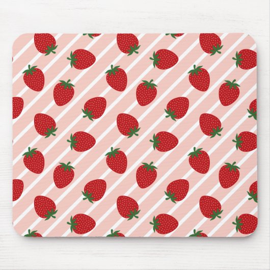 Strawberry Stripe Delight Muismat (Voorkant)