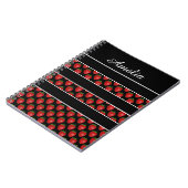 Strawberry Stripes Black Personalised Notitieboek (Linkerzijde)