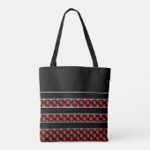 Strawberry Stripes Black Personalised Tote Bag (Achterkant)