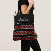 Strawberry Stripes Black Personalised Tote Bag (Dichtbij)