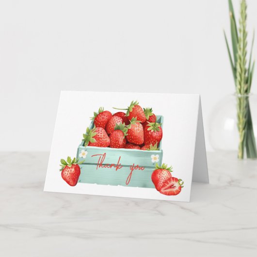 Strawberry Summer Baby shower Bedankkaart (Voorkant)
