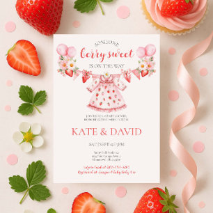 Strawberry Summer Baby shower Invitation Kaart