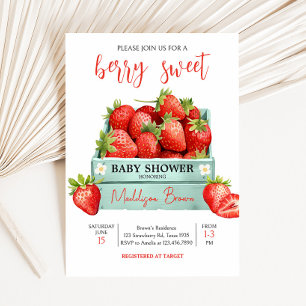 Strawberry Summer Baby shower Kaart