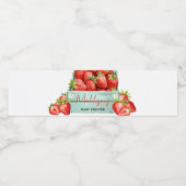 Strawberry Summer Baby shower Waterfles Etiket (Enkel label)