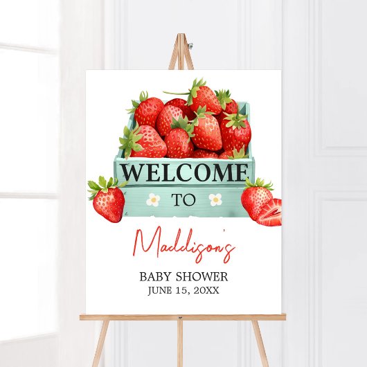 Strawberry Summer Baby shower Welkom Poster
