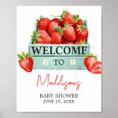 Strawberry Summer Baby shower Welkom Poster (Voorkant)