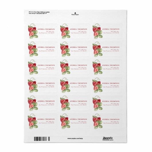 Strawberry | Summer  Labels (Full Sheet)