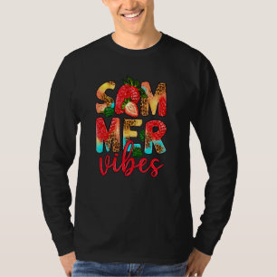 Strawberry Summer Vibes Tie Dye Hallo Summer Vacat T-shirt