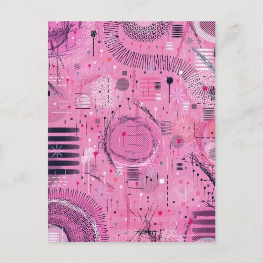 Strawberry Sundae Abstract Art Briefkaart (Voorkant)