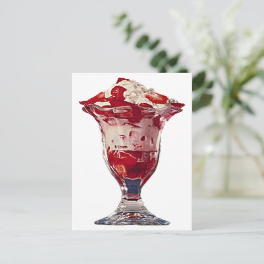 Strawberry Sundae Briefkaart (Staand voorkant)