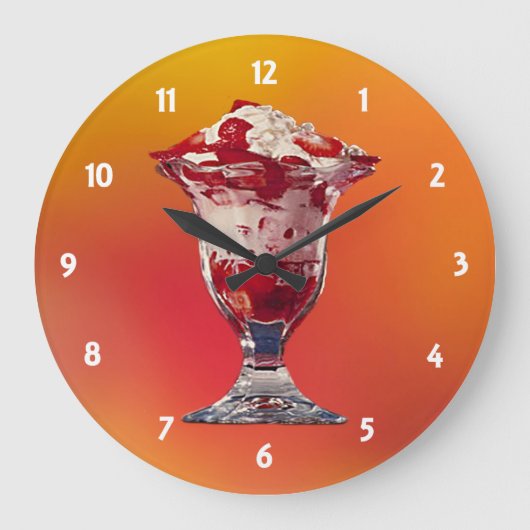Strawberry Sundae Clock Grote Klok (Voorkant)