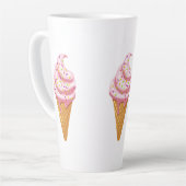 Strawberry sundae in wafelkegel met gooien latte mok (Linkerhoek)