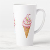 Strawberry sundae in wafelkegel met gooien latte mok (Rechts)